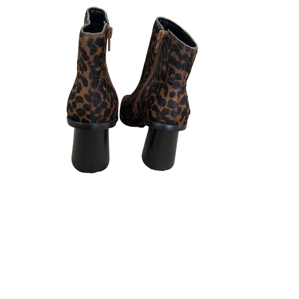 Gibson Latimer 7M Leopard Print Ankle Boots With 3-Inch Block Heel & Side Zipper - Picture 9 of 15